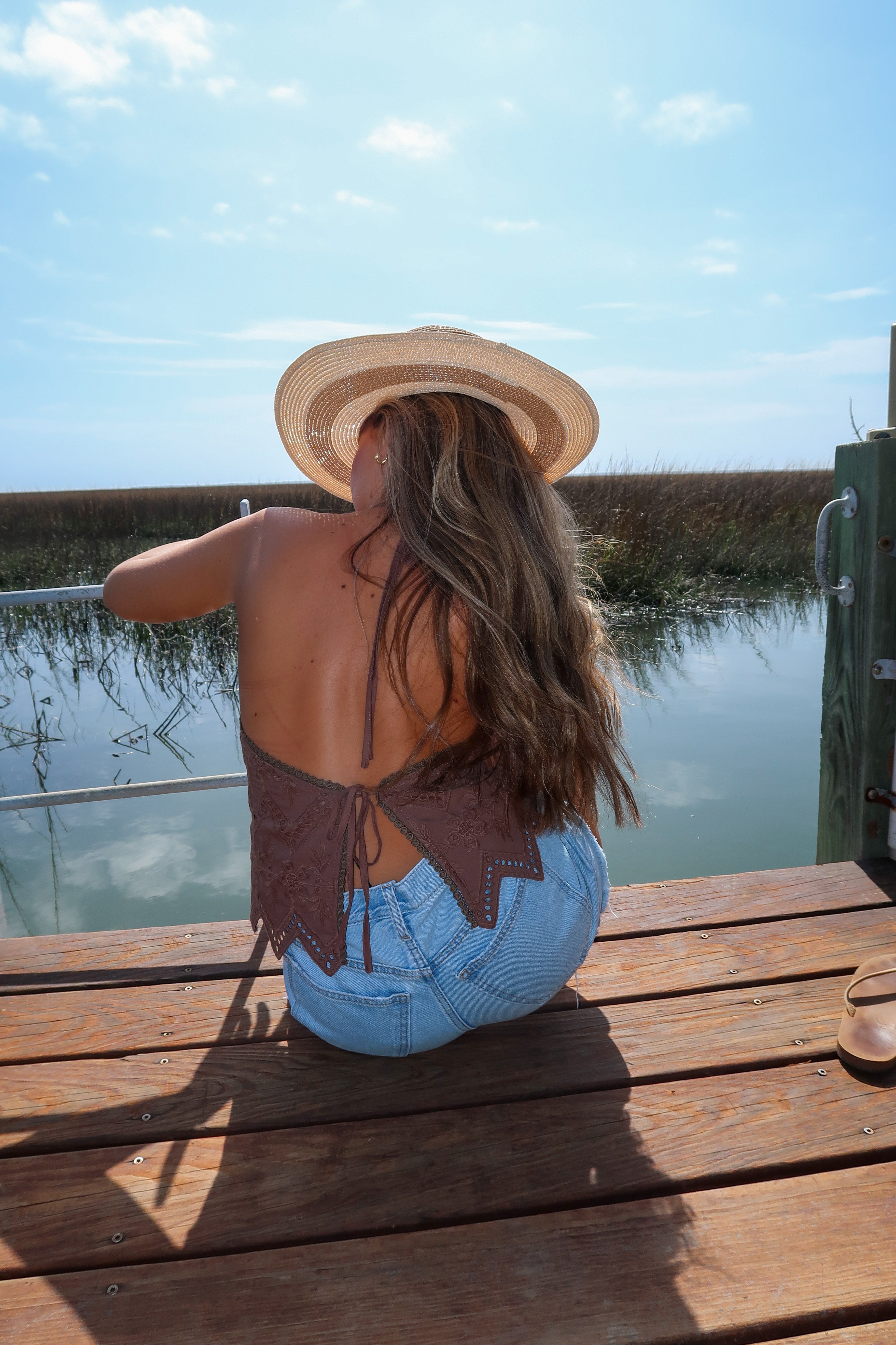 Saddlewood Eyelet Halter Top