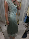 Seafoam Satin Top