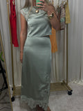 Seafoam Satin Maxi Skirt
