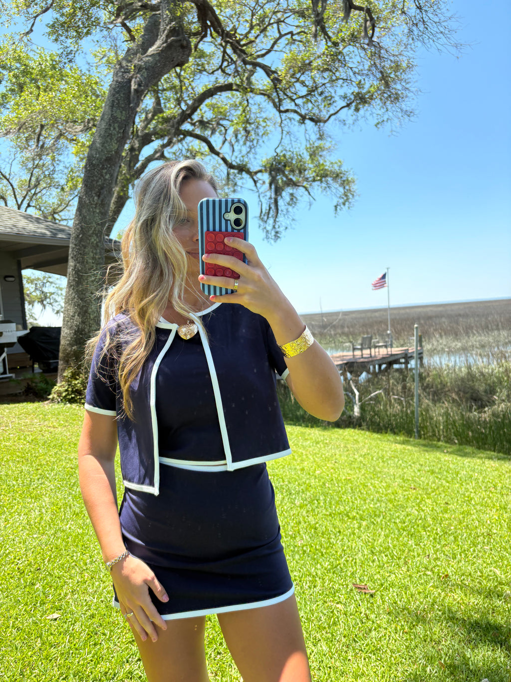 Navy active Skirt and Tank set