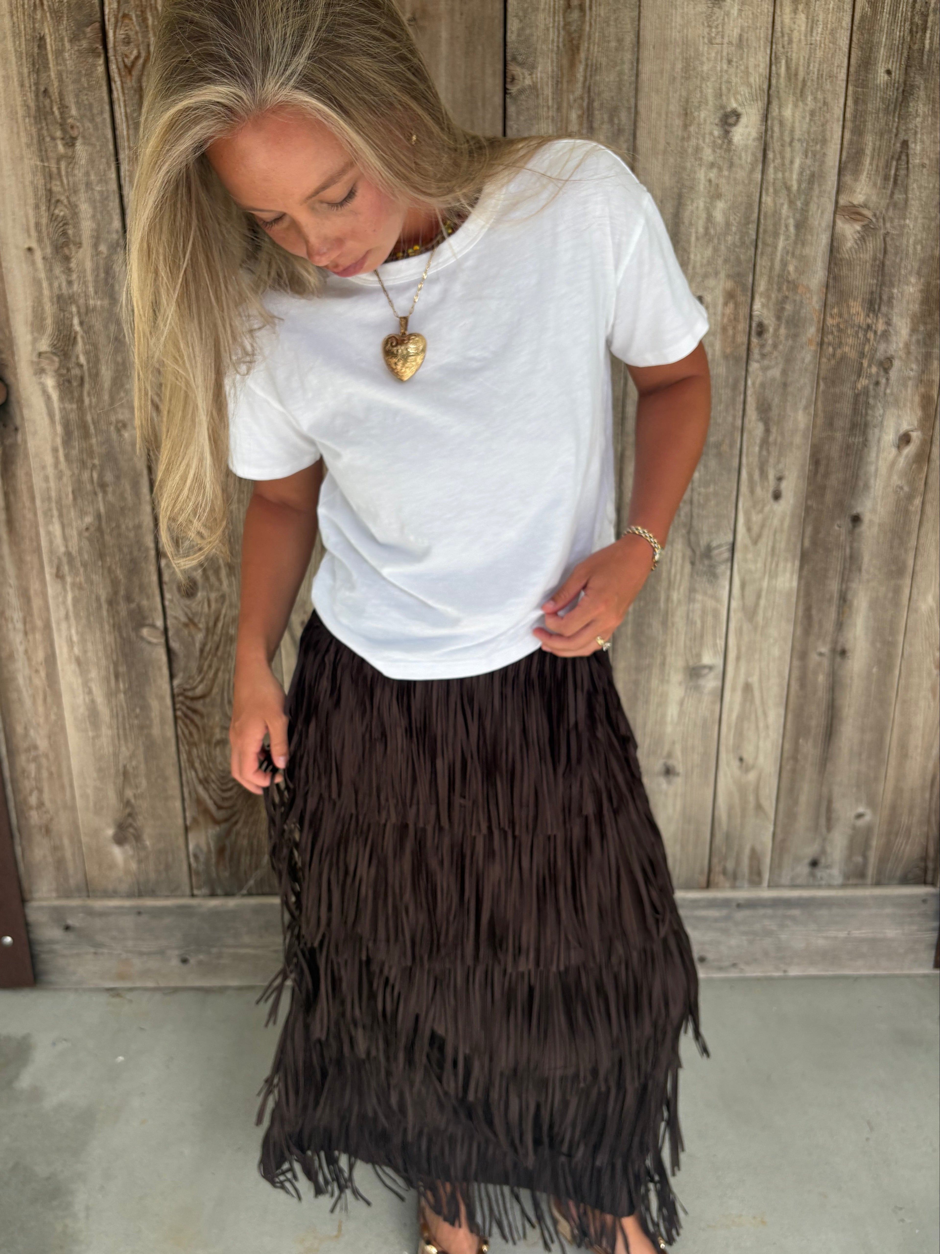 Lowcountry Fringe brown Maxi