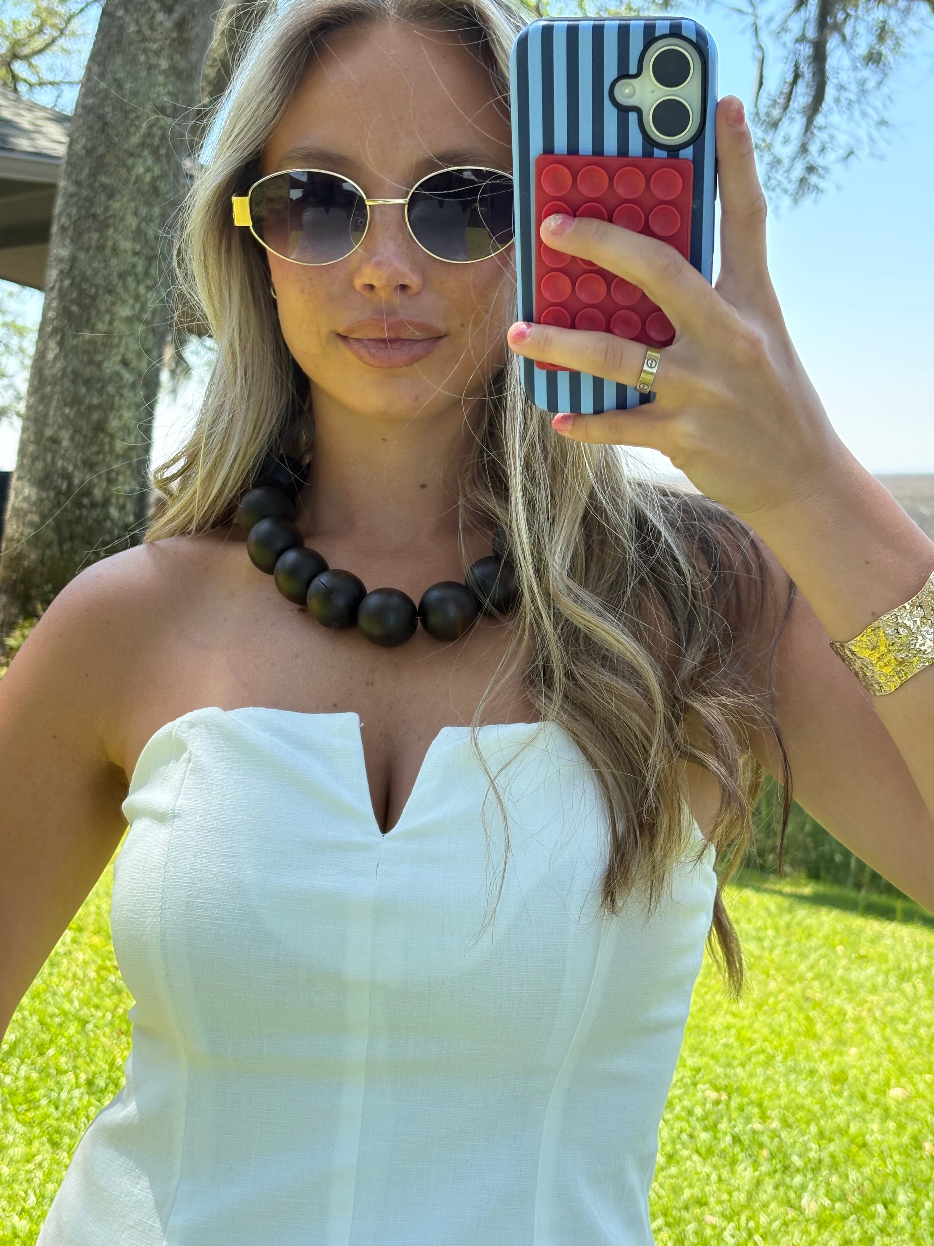 White Strapless Top