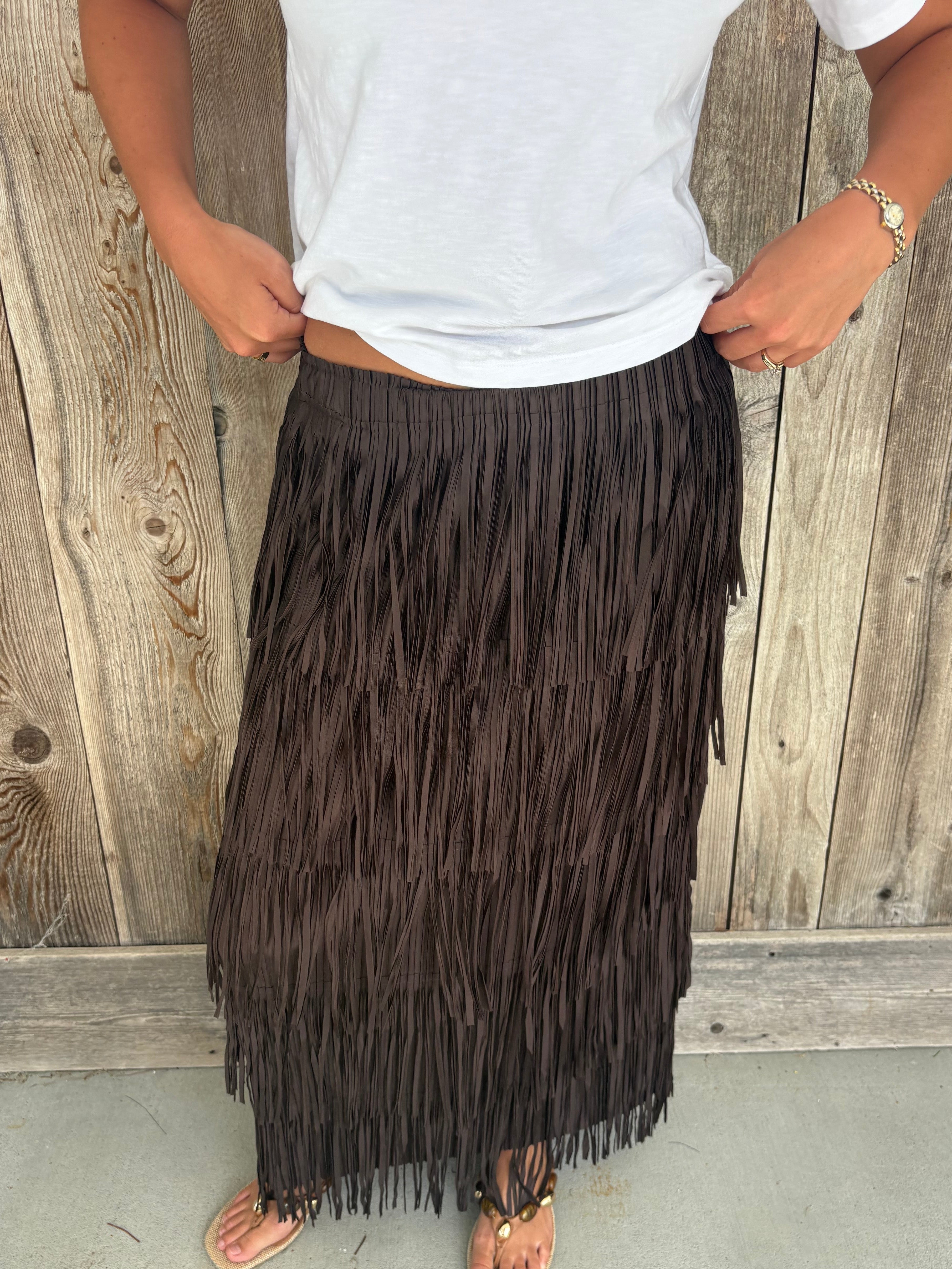 Lowcountry Fringe brown Maxi