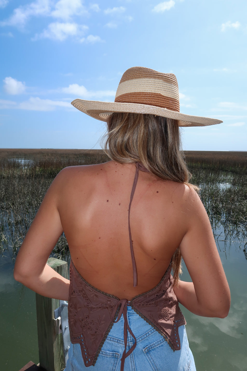 Saddlewood Eyelet Halter Top