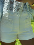 White Eyelet Shorts