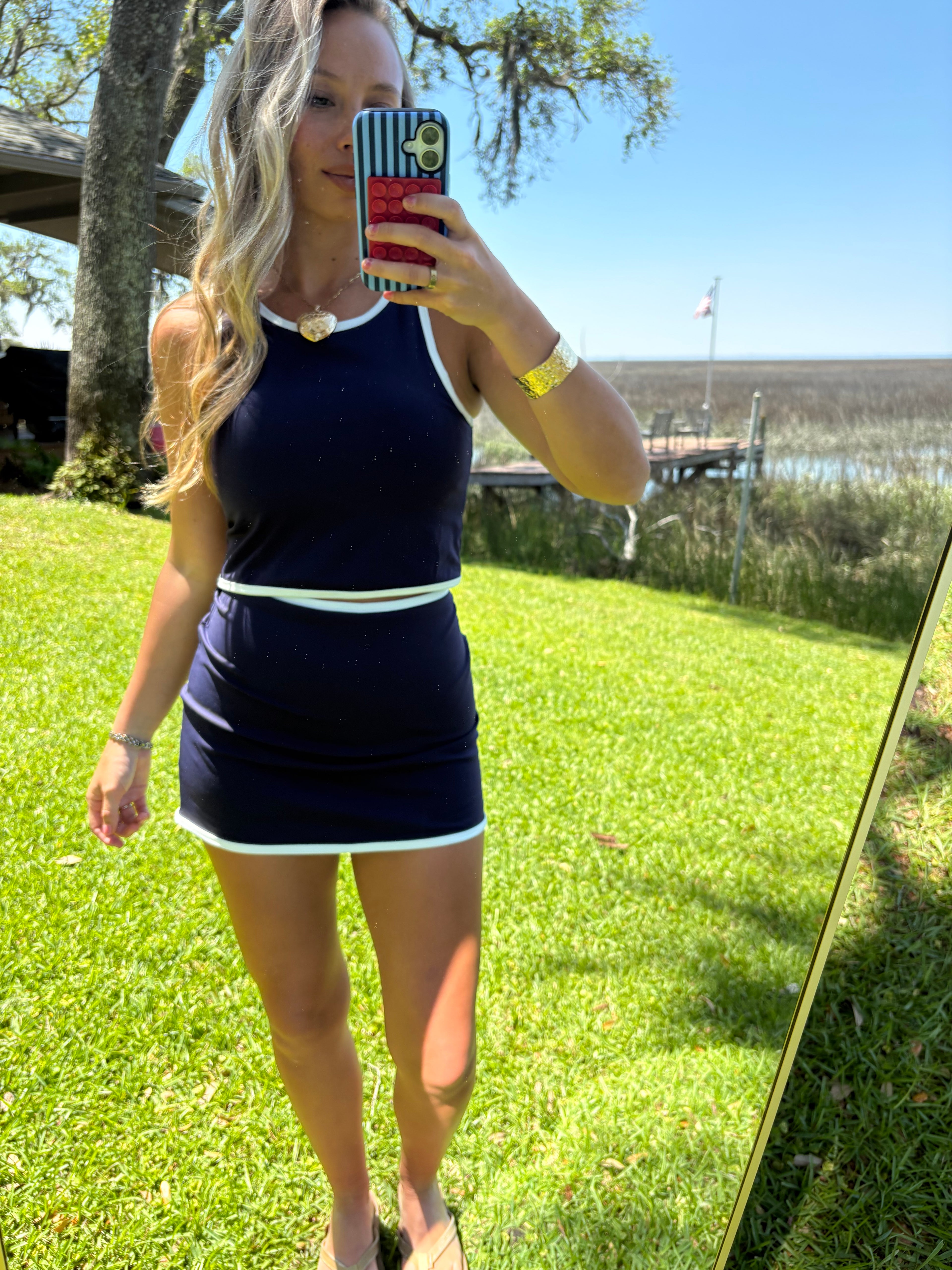 Navy active Skirt and Tank set