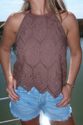 Saddlewood Eyelet Halter Top