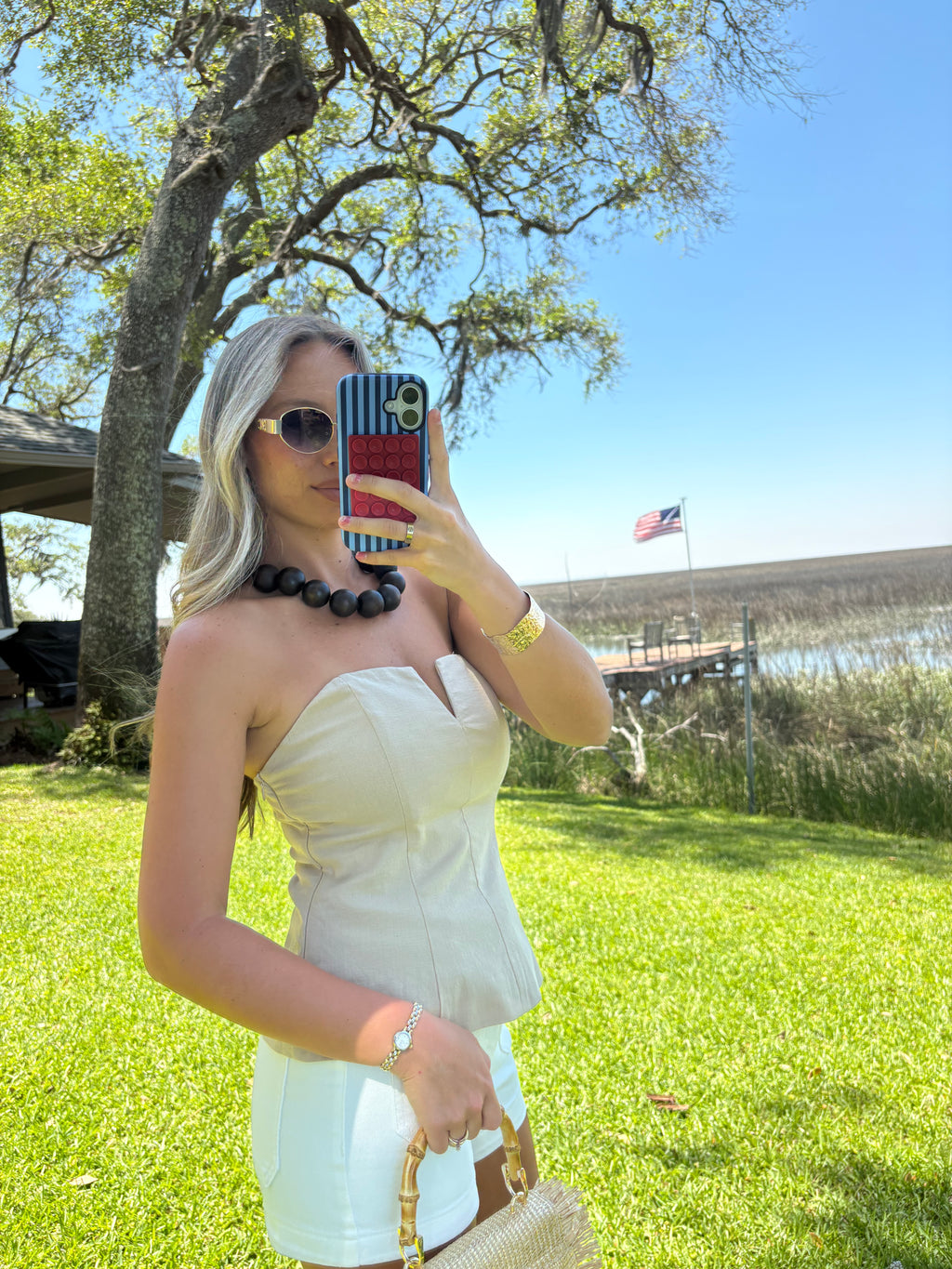 Tan Strapless Top