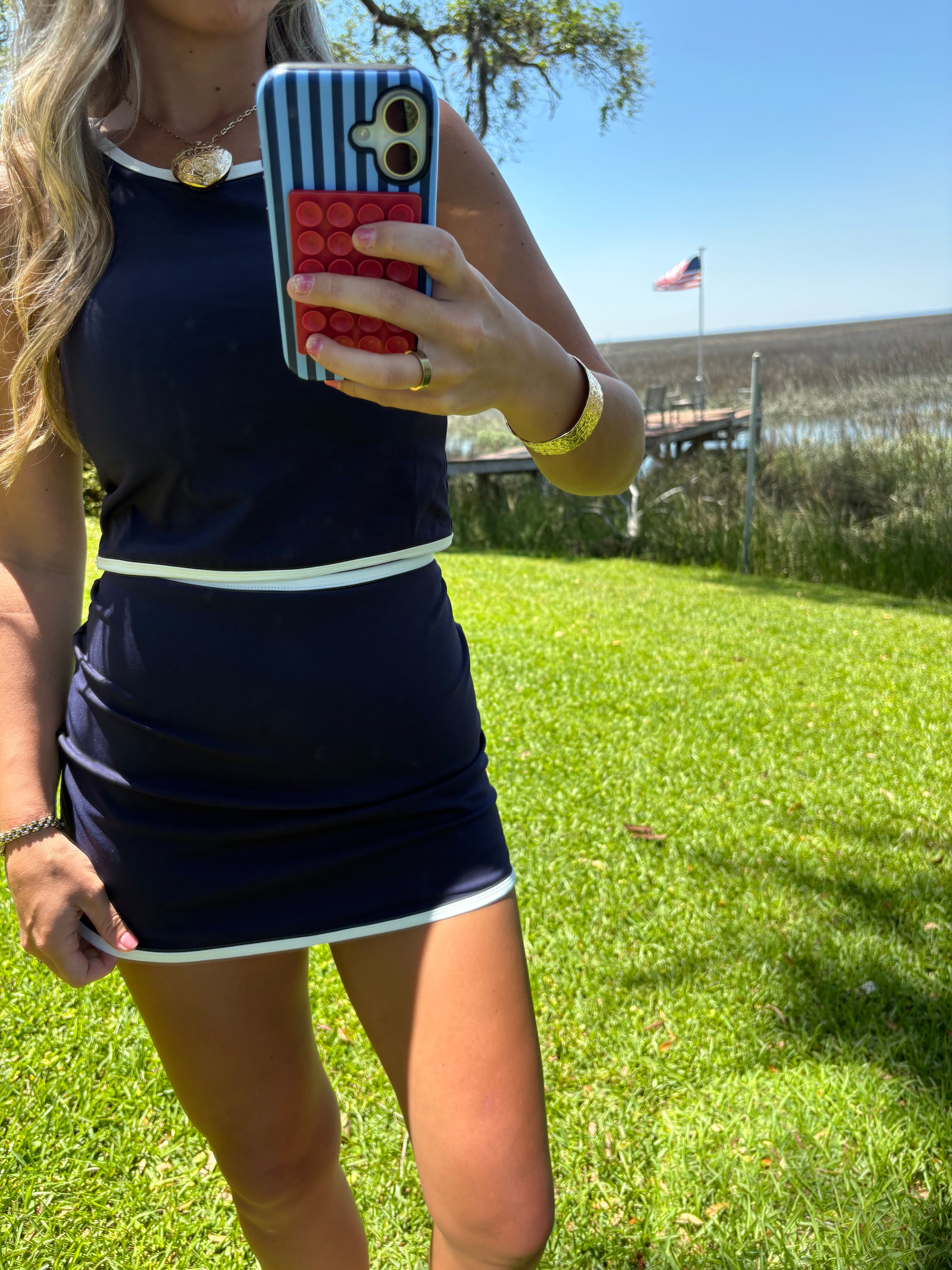 Navy active Skirt and Tank set