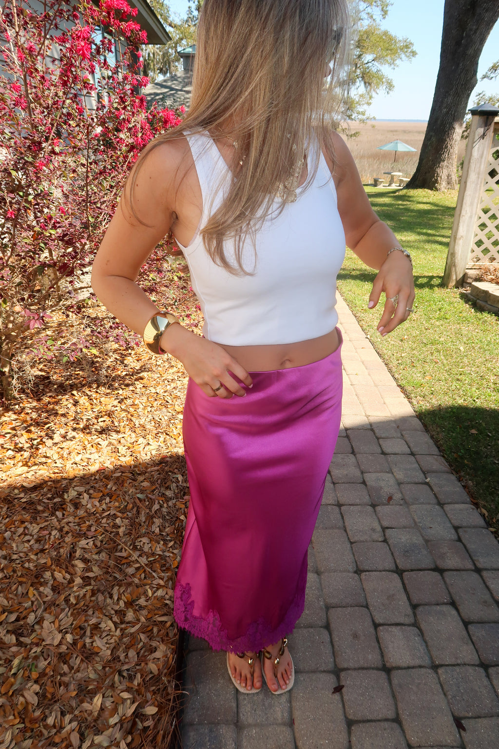 Plum Lace Maxi Skirt