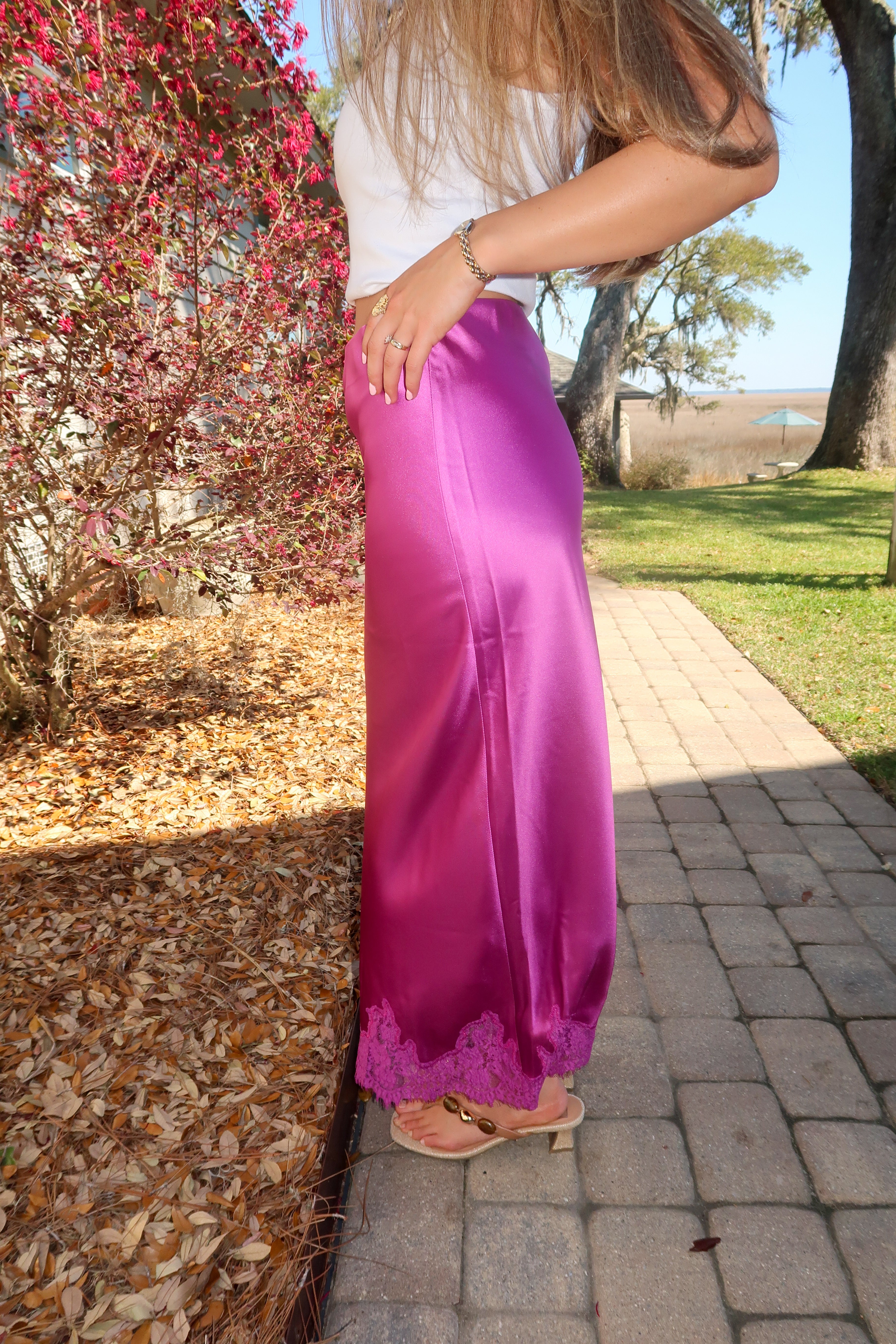 Plum Lace Maxi Skirt