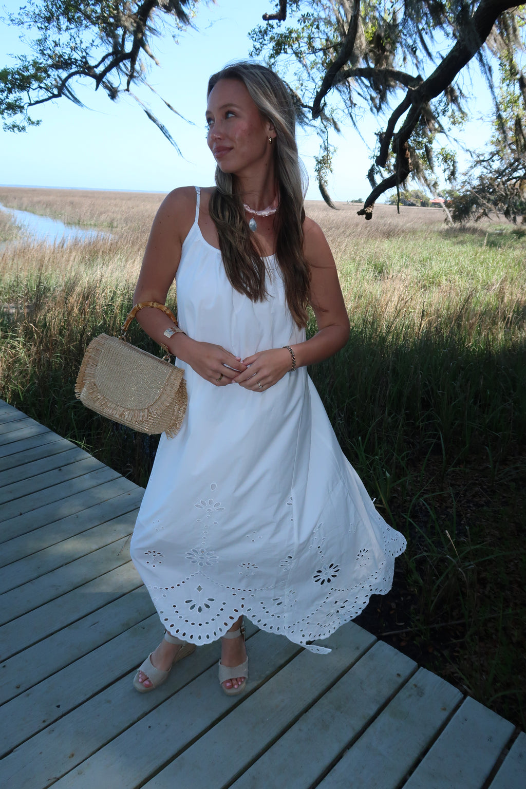 Pearl eyelet midi