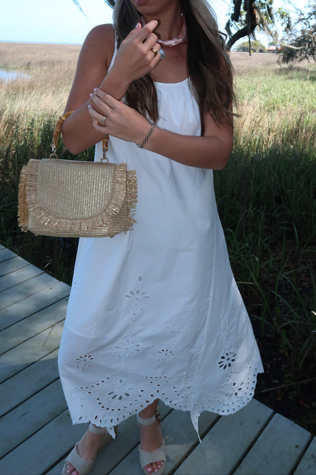 Pearl eyelet midi