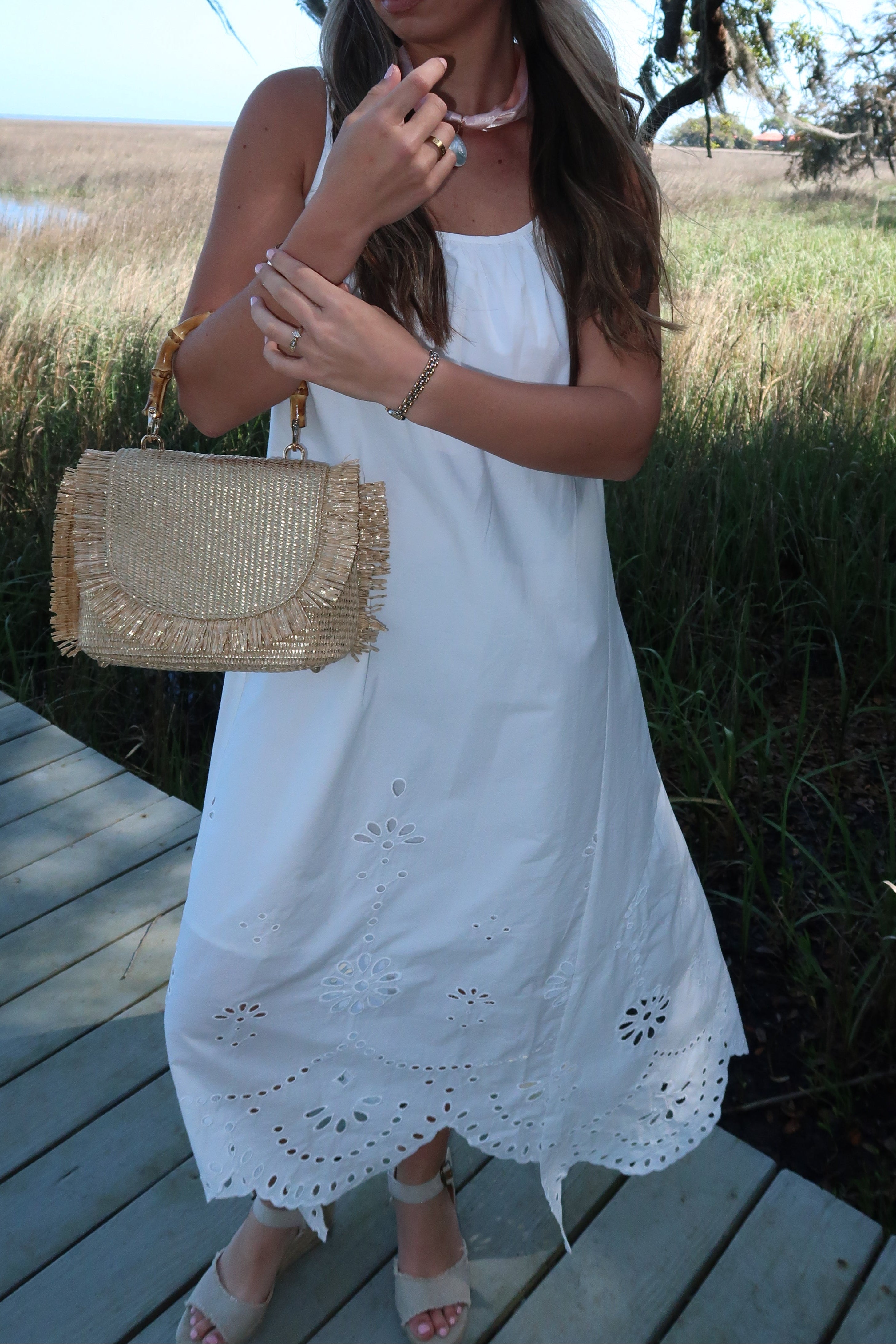 Pearl eyelet midi