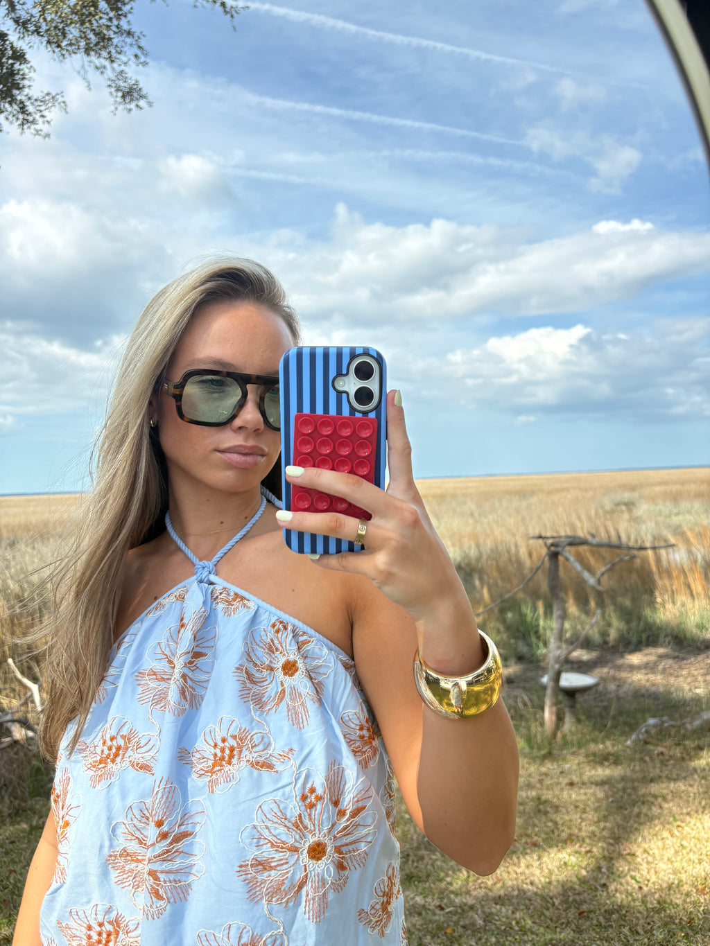 Blue paisley mini dress