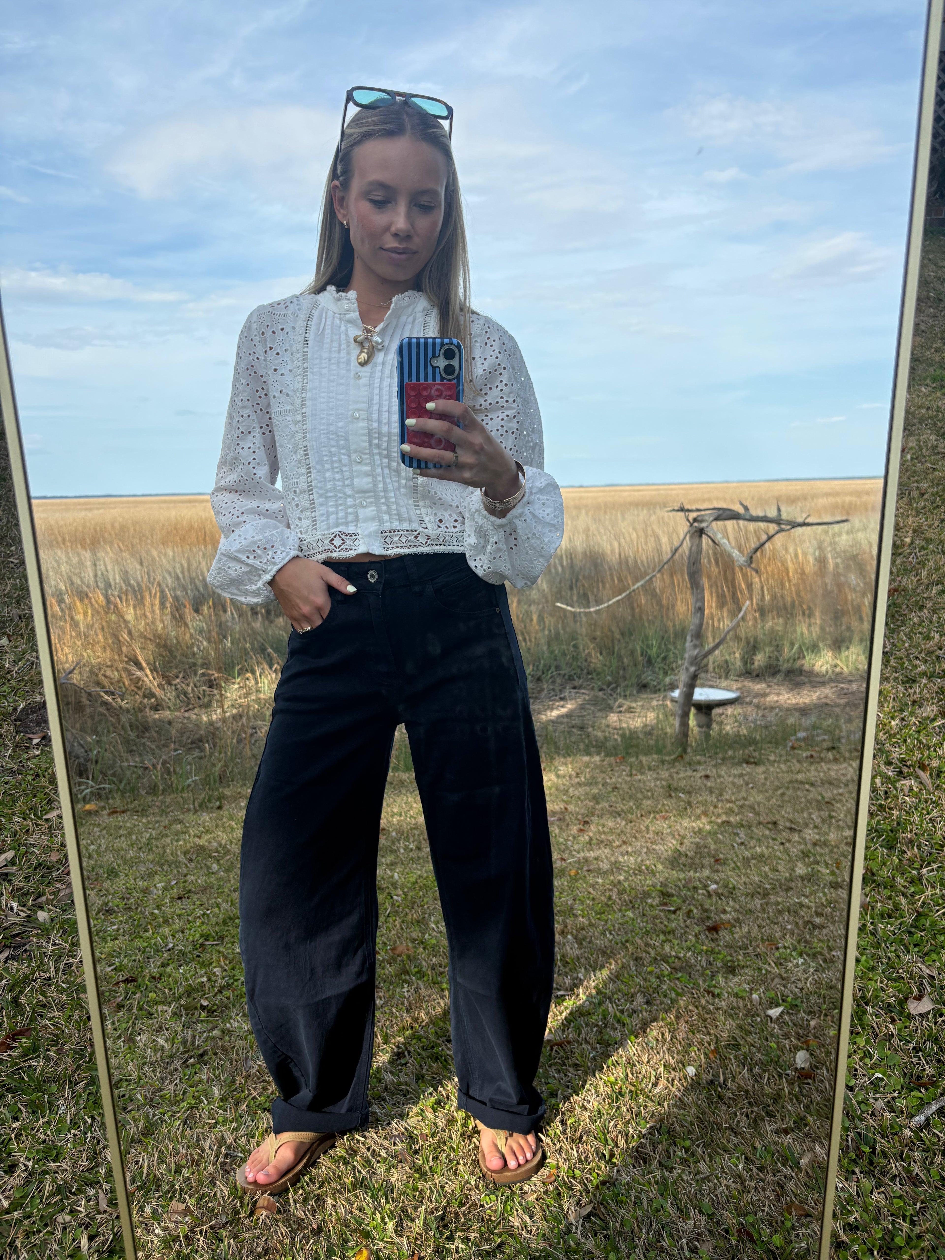 Navy Barrell Jeans